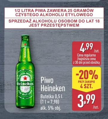 Piwo Heineken promocja w Aldi