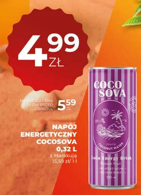 Napój energetyczny Coco Sova z marakują promocja w Duży Ben