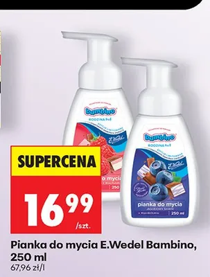 Pianka do mycia Bambino Rodzina Jagodowy Shake E.Wedel promocja w Biedronka