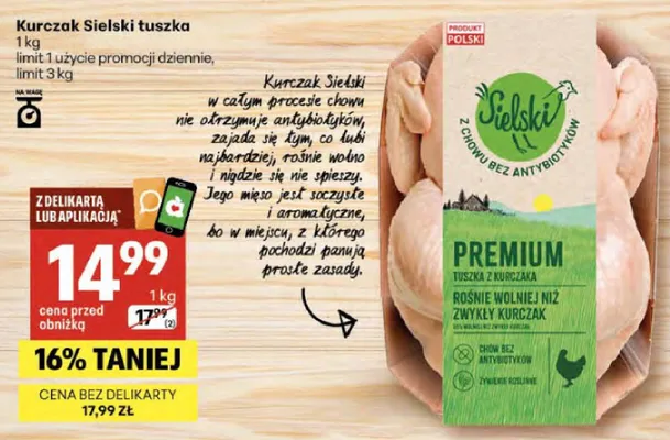 Kurczak Sielski tuszka promocja w Delikatesy Centrum
