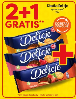 Ciastka Delicje wybrane rodzaje promocja w POLOmarket
