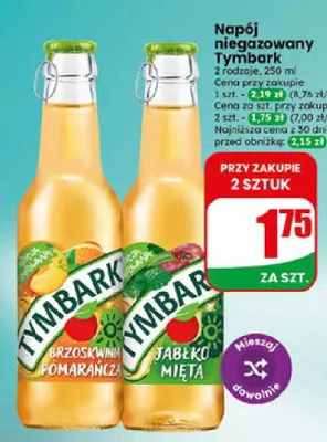 Napój niegazowany Tymbark brzoskwinia pomarańcza promocja w Dino