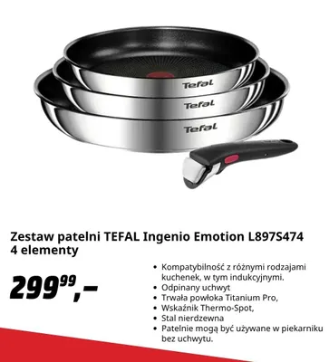 Zestaw patelni Tefal Ingenio Emotion L897S474 4 elementy promocja w Media Markt