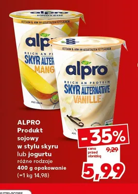 Produkt sojowy w stylu skyru Alpro Wanilia promocja w Kaufland
