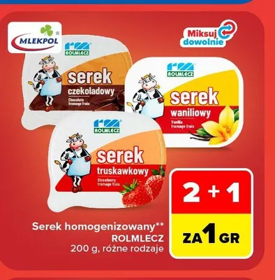 Serek homogenizowany czekoladowy Rolmlecz promocja w Carrefour Market
