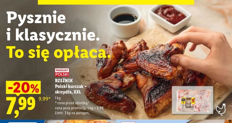 Polski kurczak skrzydła XXL Rzeźnik promocja w Lidl