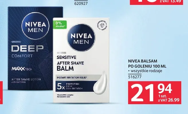 Balsam po goleniu Men Sensitive Nivea promocja w Selgros