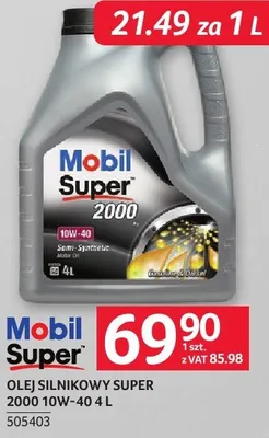 Olej silnikowy Mobil Super 2000 10W-40 4L promocja w Selgros