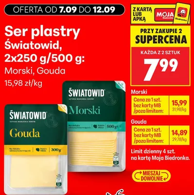 Ser w plastrach Światowid gouda promocja w Biedronka