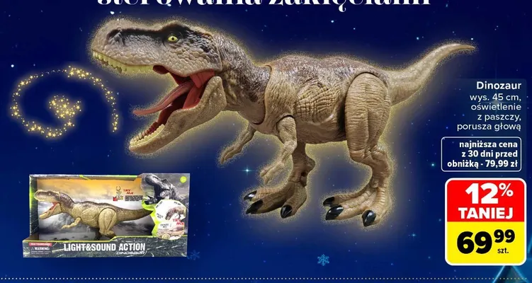 Dinozaur wys. 45 cm promocja w Carrefour