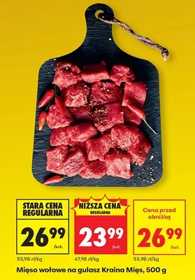 Mięso wołowe na gulasz promocja w Biedronka