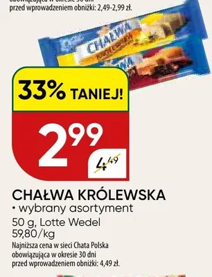 Chałwa królewska wybrany asortyment promocja w Chata Polska