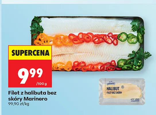 Filet z halibuta bez skóry Marinero promocja w Biedronka