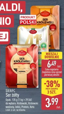 Ser żółty Królewski wędzony Sierpc promocja w Aldi