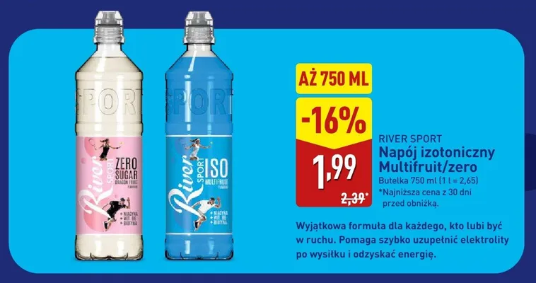 Napój izotoniczny multifruit/zero promocja w Aldi