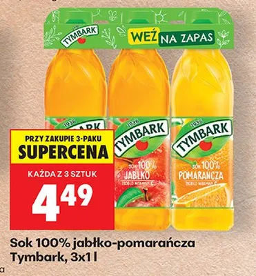 Sok 100% jabłko promocja w Biedronka