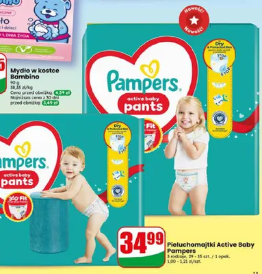 Pieluchomajtki Pampers Active Baby Pants promocja w Dino