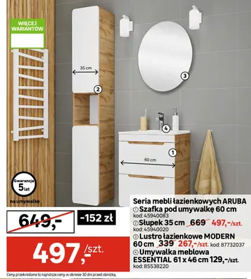 Lustro łazienkowe Modern 60 cm promocja w Leroy Merlin