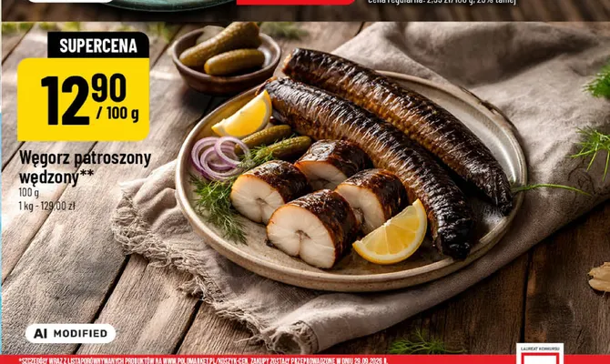 Węgorz patroszony wędzony promocja w POLOmarket