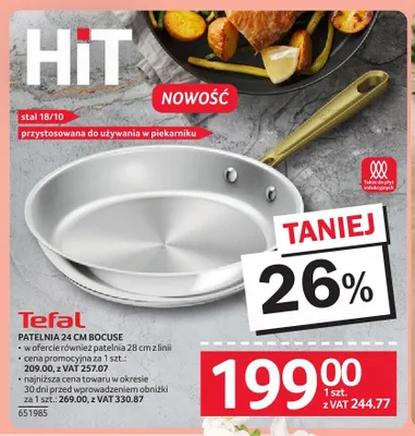Patelnia 24cm Tefal Bocuse promocja w Selgros