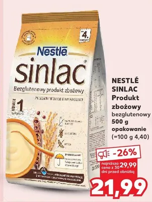 Produkt zbożowy bezglutenowy Sinlac promocja w Kaufland
