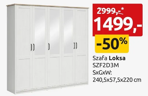 Szafa Loksa SZF2D3M promocja w Black Red White