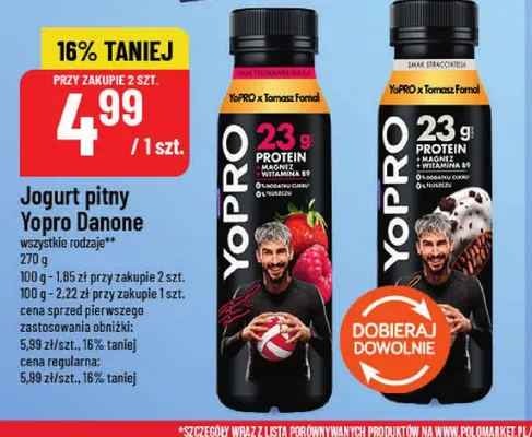 Jogurt pitny Danone Yopro stracciatella promocja w POLOmarket