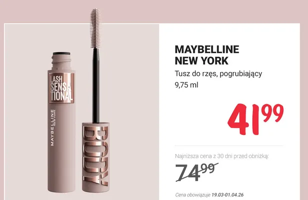 Tusz do rzęs, pogrubiający promocja w Rossmann