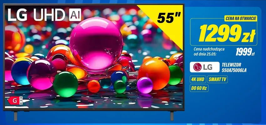 Telewizor LG 55UA75006LA 55" 4K UHD Smart TV promocja w RTV EURO AGD