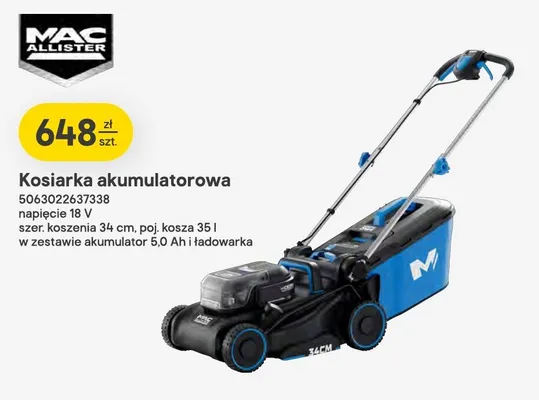 Kosiarka akumulatorowa Mac Allister promocja w Castorama