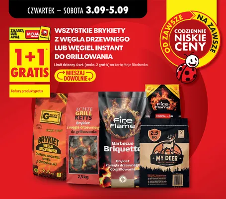 Brykiet z węgla drzewnego do grillowania Echte Grill Ketts promocja w Biedronka