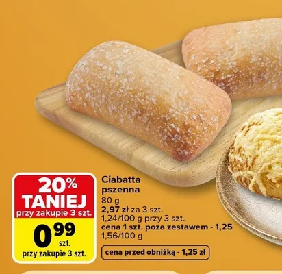Ciabatta pszenna promocja w Carrefour Market