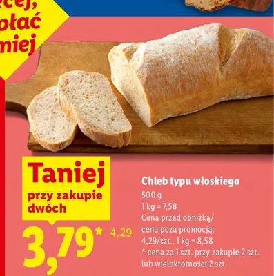 Chleb typu włoskiego promocja w Lidl