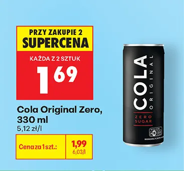 Napój gazowany Cola Original Zero promocja w Biedronka