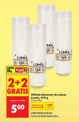 Wkład zalewany do zniczy 2+2 GRATIS promocja w Biedronka