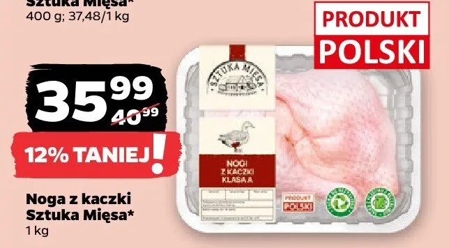 Noga z kaczki Sztuka Mięsa+ promocja w Netto