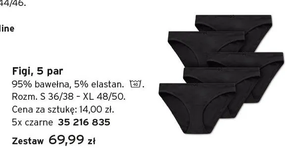 Figi klasyczne czarne 5-pak Tchibo promocja w Tchibo