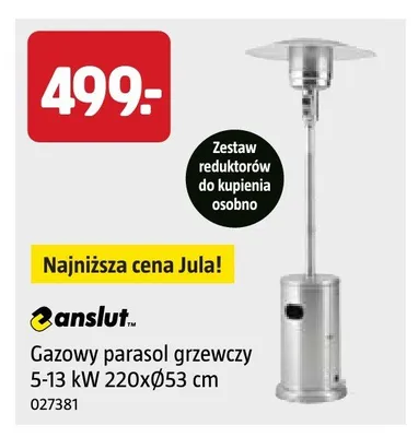 Gazowy parasol grzewczy anslut 5-13kW 220xØ53cm promocja w Jula