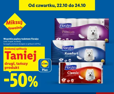 Papier toaletowy Floralys Classic promocja w Lidl
