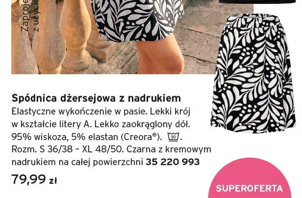 Spódnica dżersejowa z nadrukiem promocja w Tchibo
