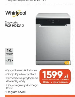 Zmywarka Whirlpool W2F HD624 X promocja w Max Elektro