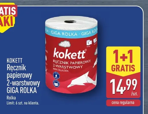 Ręcznik papierowy 2-warstwowy GIGA ROLKA Kokett promocja w Aldi