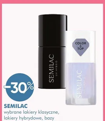 Wybrane lakiery klasyczne, lakiery hybrydowe, bazy Semilac promocja w Super-Pharm