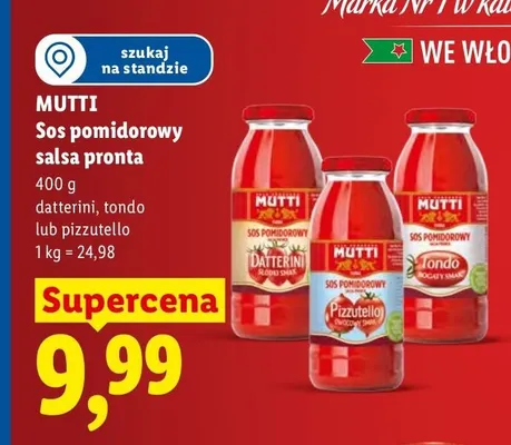 Sos pomidorowy salsa pronta tondo Mutti promocja w Lidl