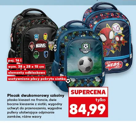 Plecak dwukomorowy szkolny promocja w Kaufland