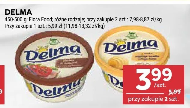 Flora Food różne rodzaje promocja w Stokrotka