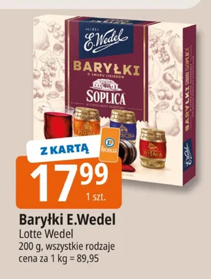 Baryłki E.Wedel o smaku likierów Soplica w czekoladzie deserowej promocja w Leclerc