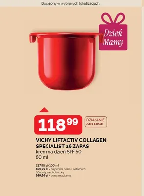 Krem na dzień SPF 50 VICHY LIFTACTIV COLLAGEN SPECIALIST 16 ZAPAS promocja w Super-Pharm