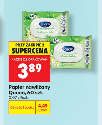 Papier nawilżany Queen promocja w Biedronka
