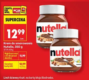 Krem do smarowania Nutella, 350 g promocja w Biedronka